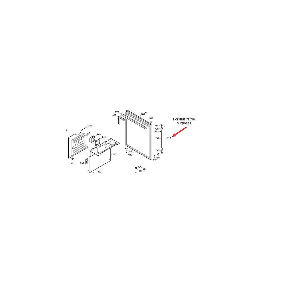 Part #102130, Dacor Beverage Center Door Handle Assembly