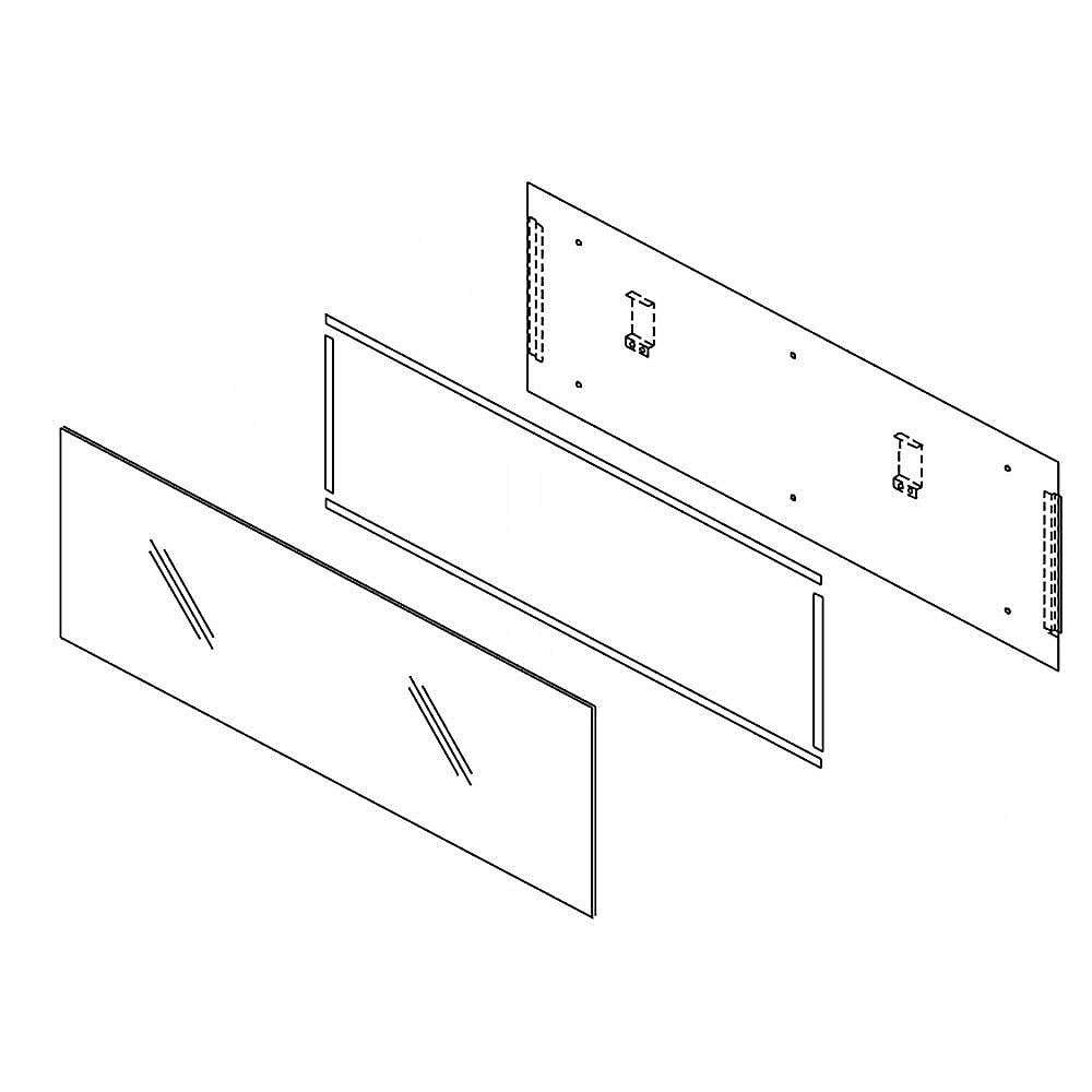 Dacor Part #86587B, Warming Drawer Glass Front Panel Assembly (Black)