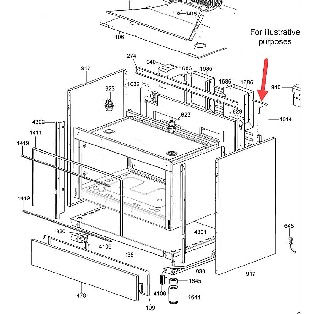 Part #201173, Bertazzoni Back Panel