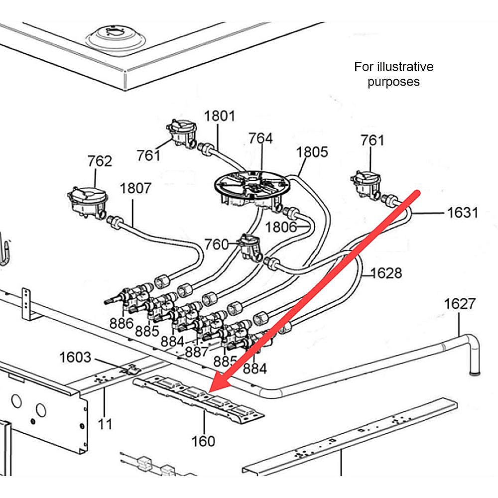 Part #202262, Bertazzoni Bridle For Fixing Gas Valves