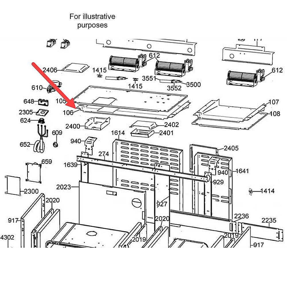 Part #202649, Bertazzoni Down Support For Axial Cooli