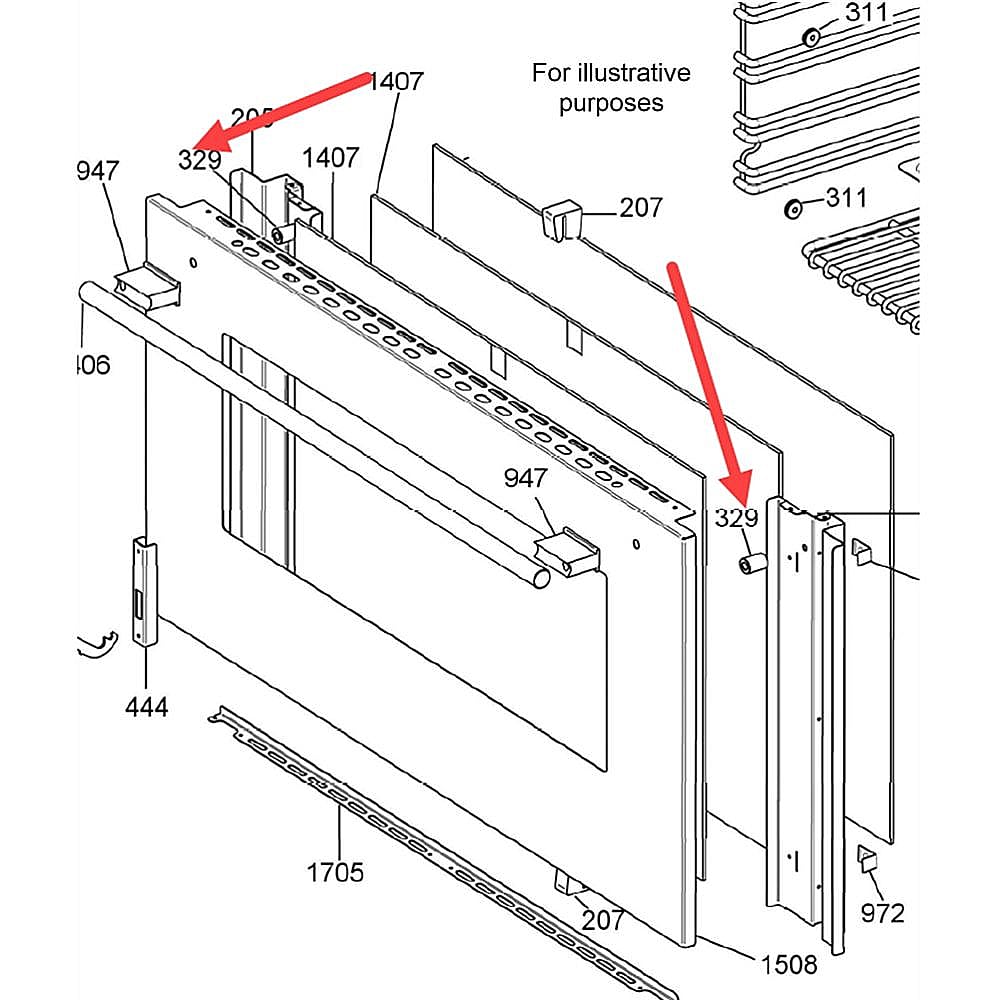Part #309141, Bertazzoni Inside Door Spacer