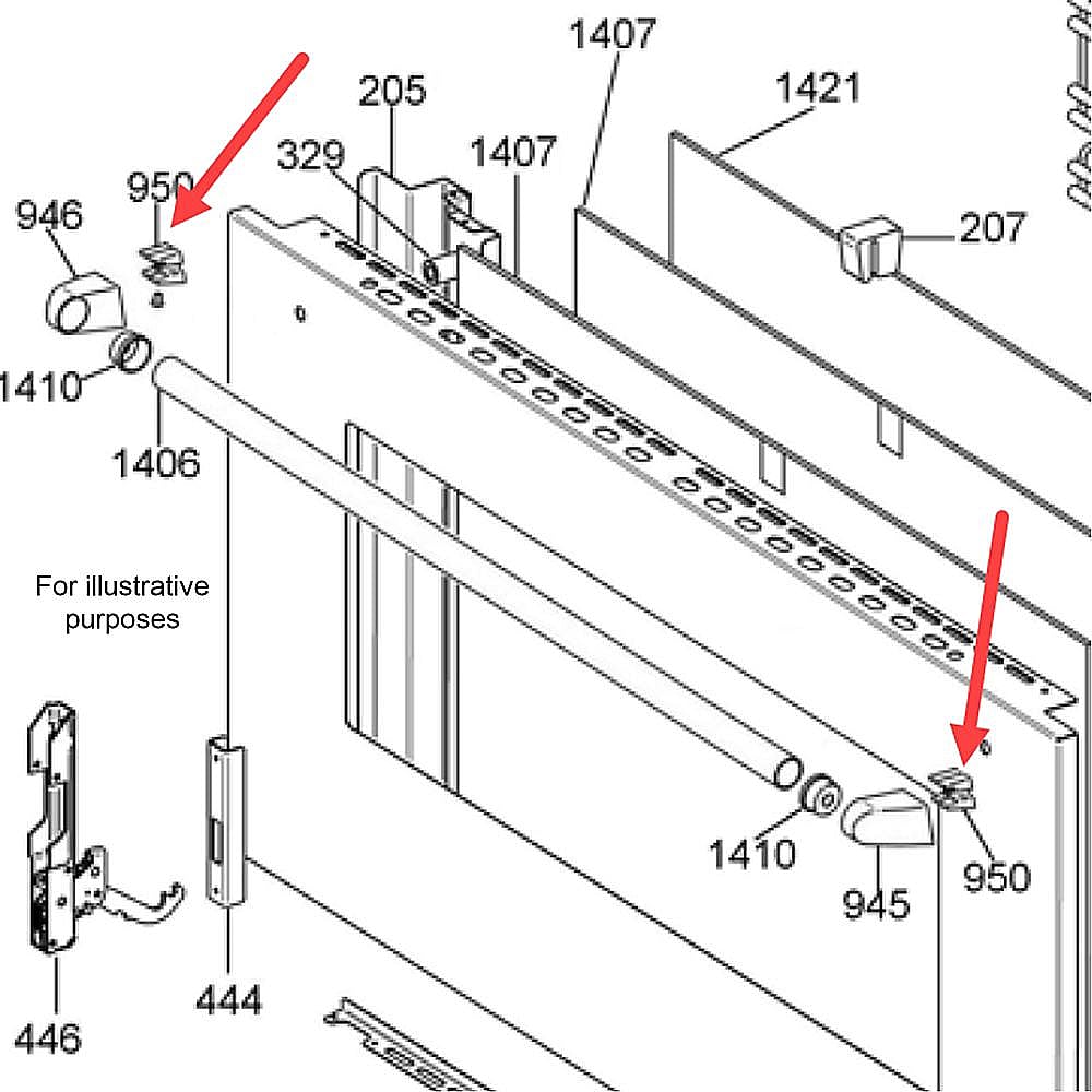 Part #403465, Bertazzoni Fixing Handle Terminal