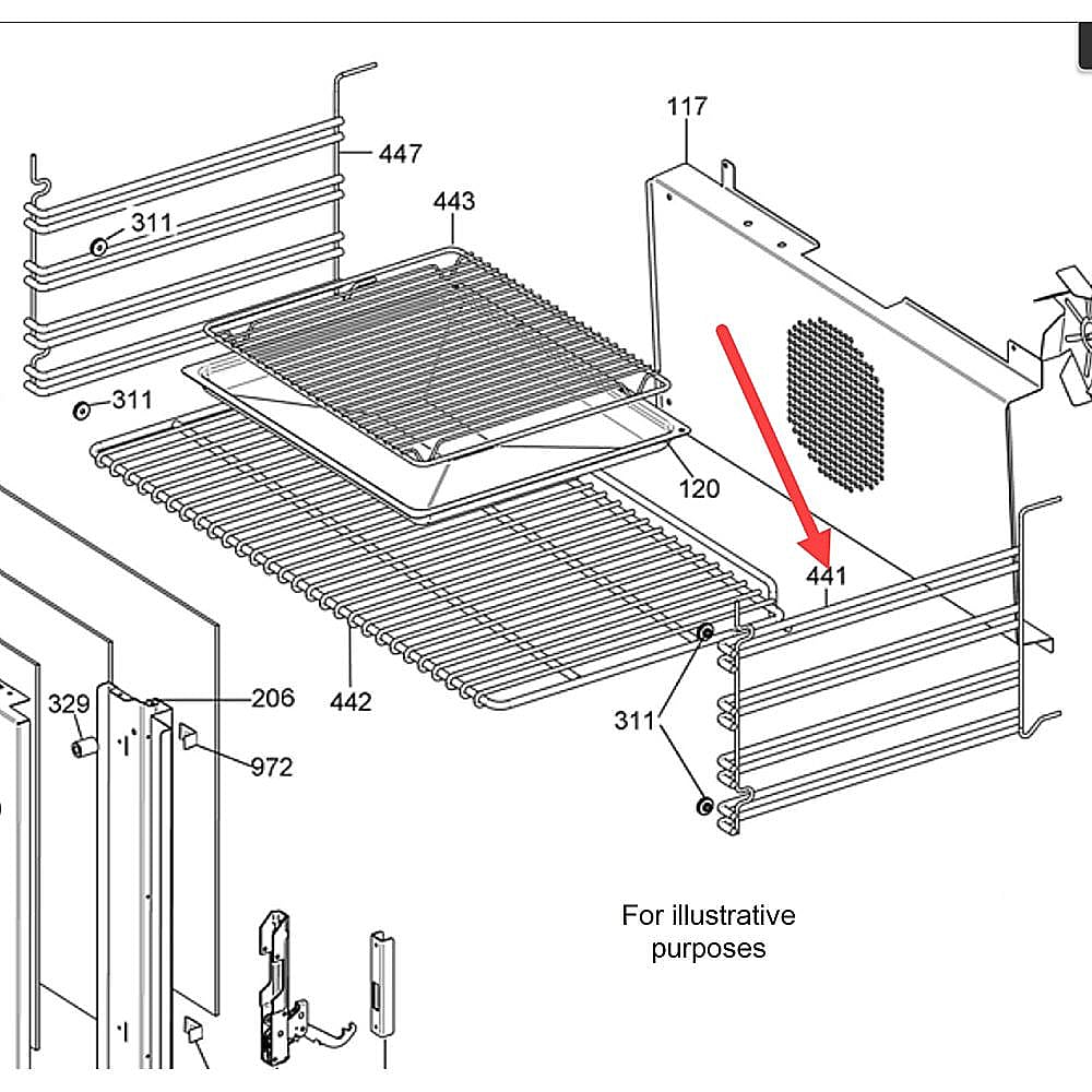 Part #404187, Bertazzoni Right Grid For Oven