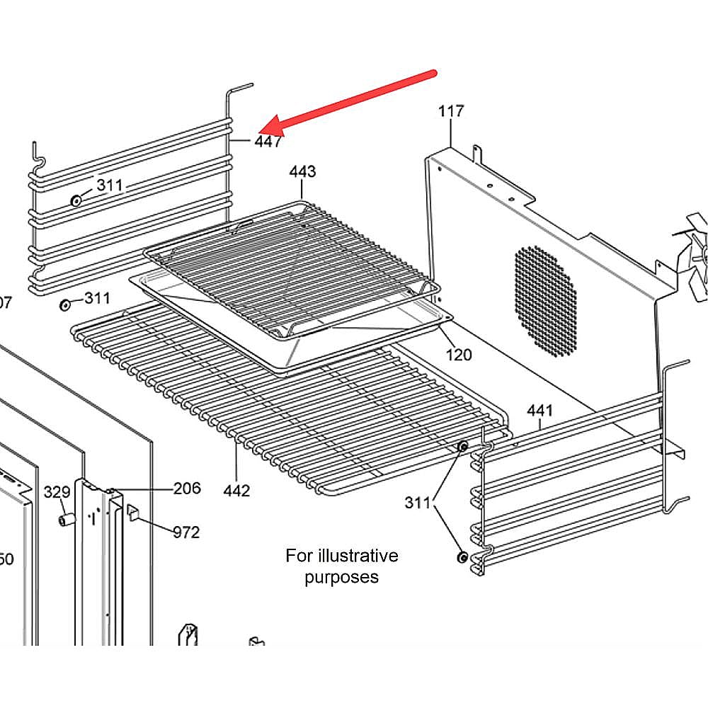Part #404188, Bertazzoni Left Grid For Oven