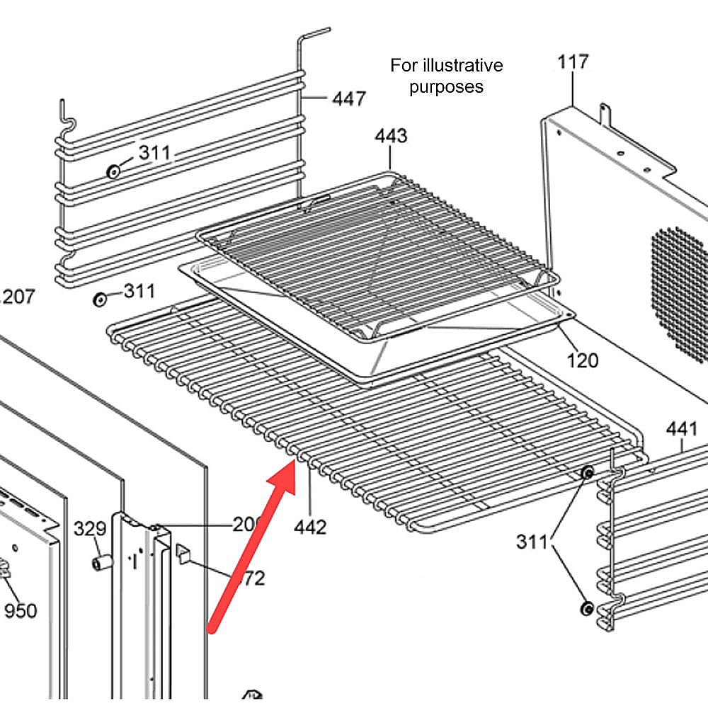 Part #404538, Bertazzoni Oven Rack Shelf