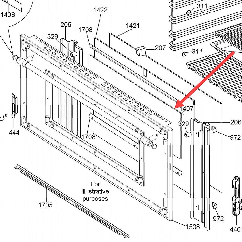 Part #406367, Bertazzoni Oven Glass