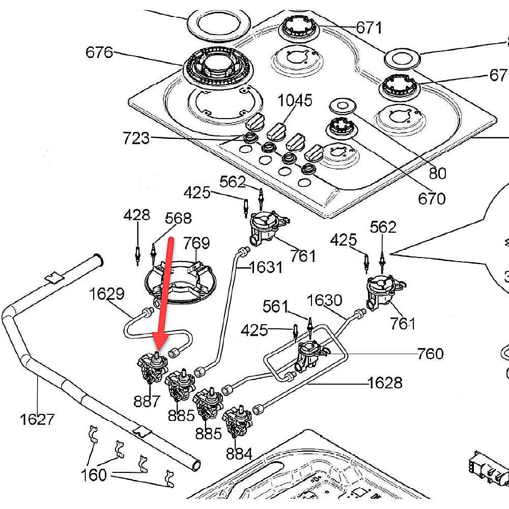 Part #502178, Bertazzoni Gas Valve By Pass 073+Micro