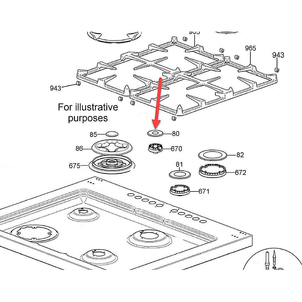 Part #504160, Bertazzoni Cover For Small Flame Spread