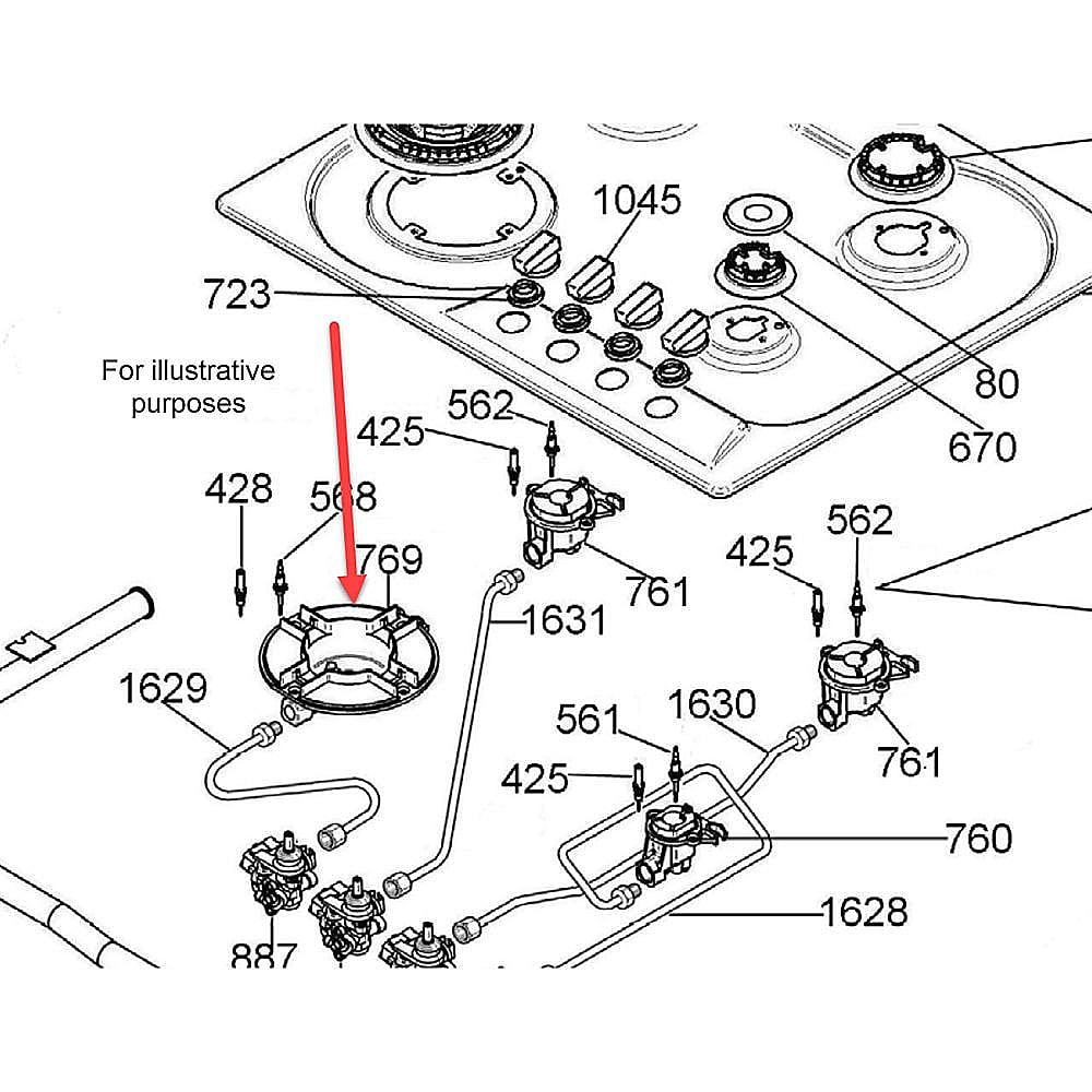 Part #510506, Bertazzoni Ultra Rapid Burner