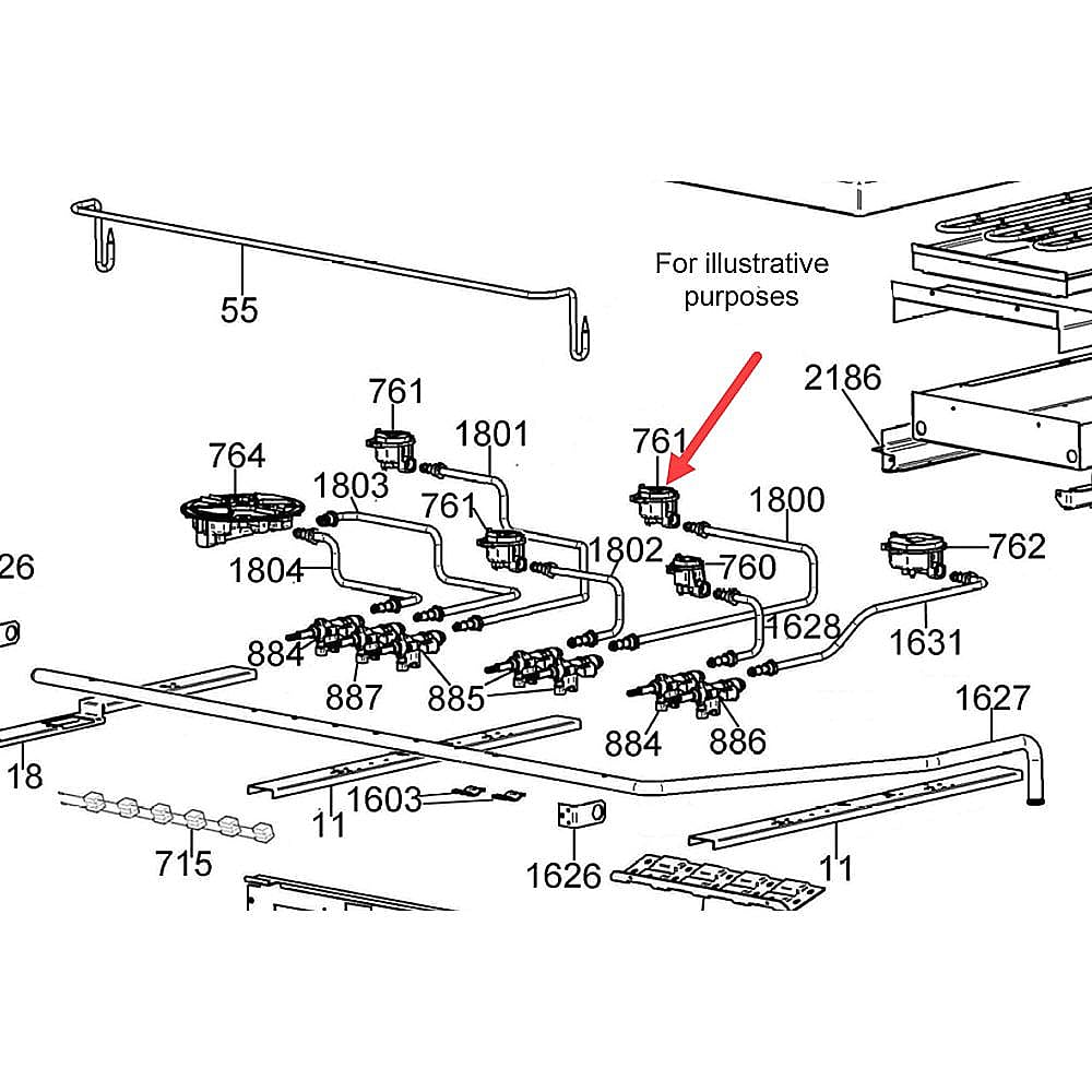 Part #510508, Bertazzoni Semi Rapid Burner