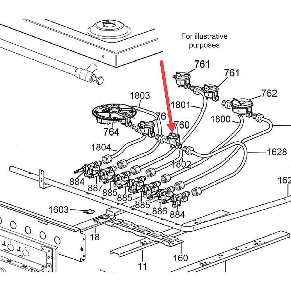 Part #510514, Bertazzoni Small Burner