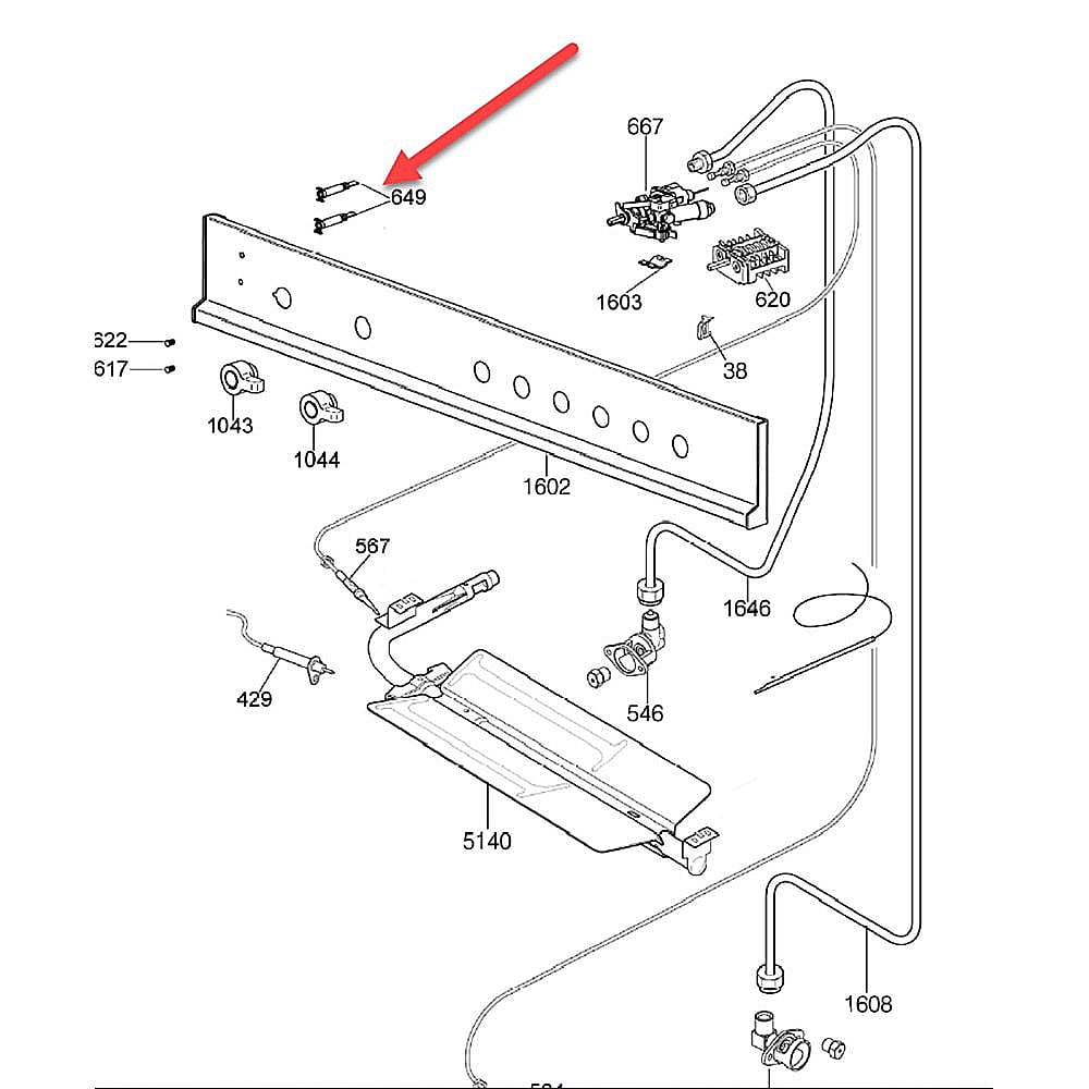 Part #608047, Bertazzoni Small Warning Light