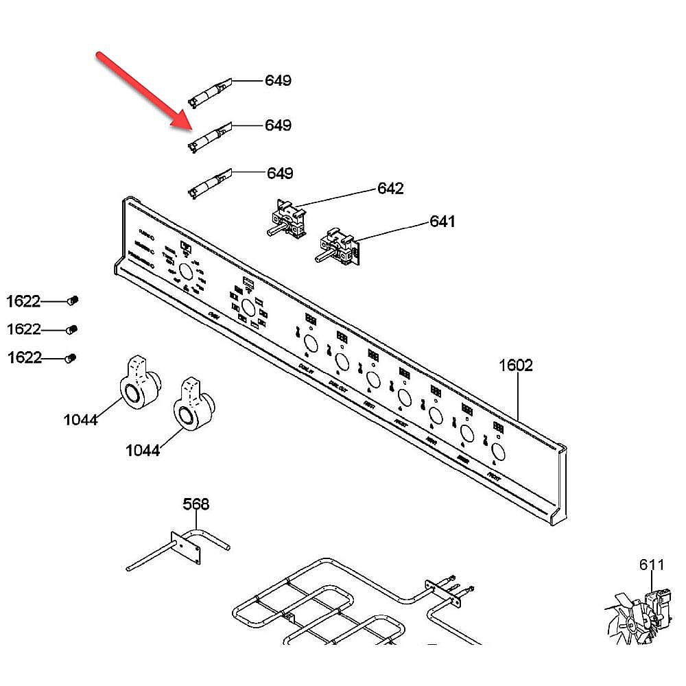 Part #608050, Bertazzoni Red Led