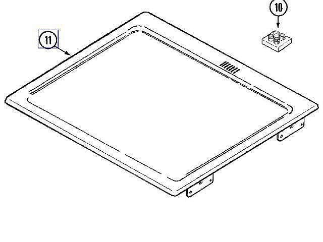 Photo of Range Main Top (Black) from Repair Parts Direct