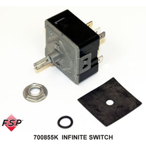 Cooking Appliance Burner Control Switch (replaces W10116762, W10894486, Y700009, Y700855) 700855K