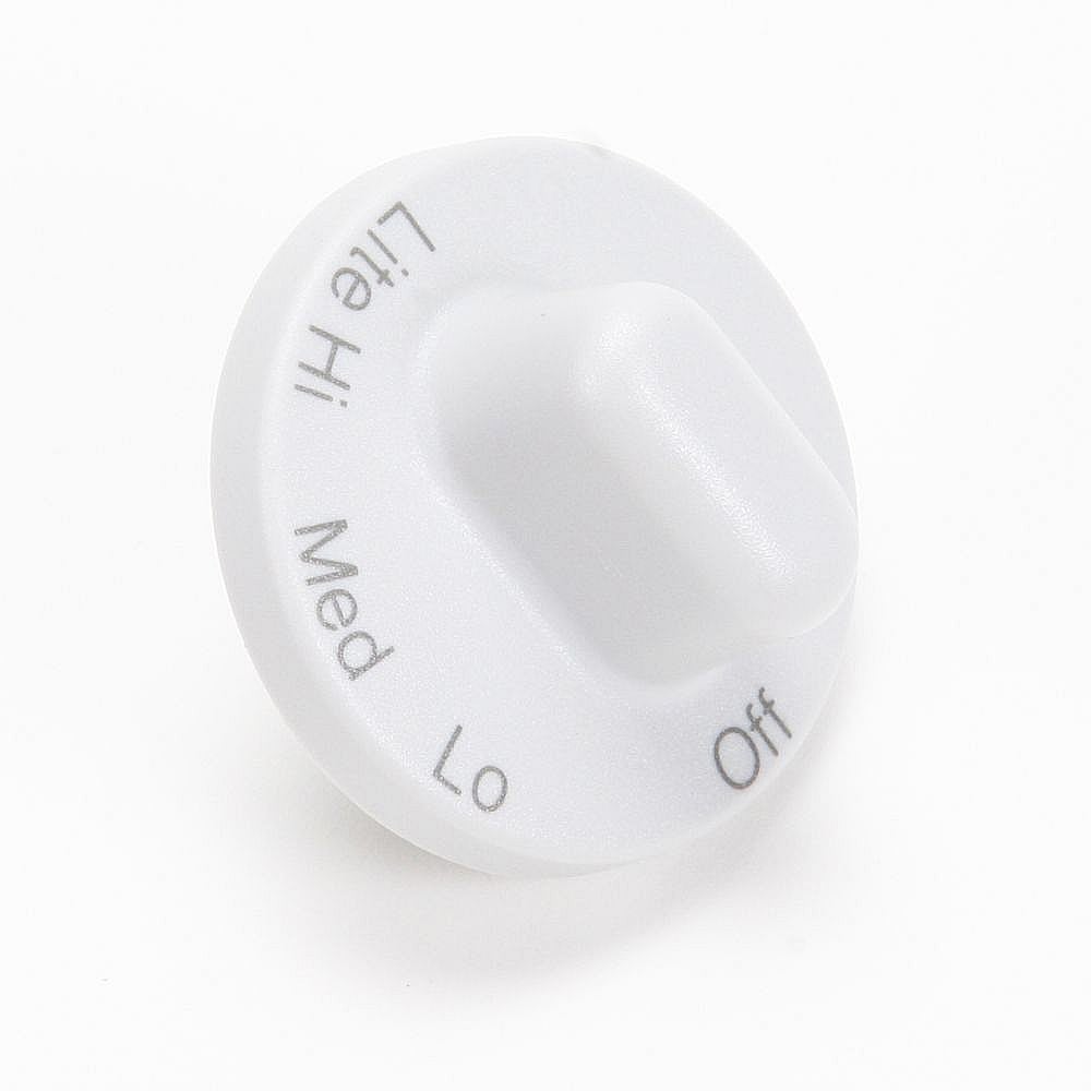 Part #wp71001653, Cooktop Burner Knob (White) / 4.25 x 3.50 x 1.50