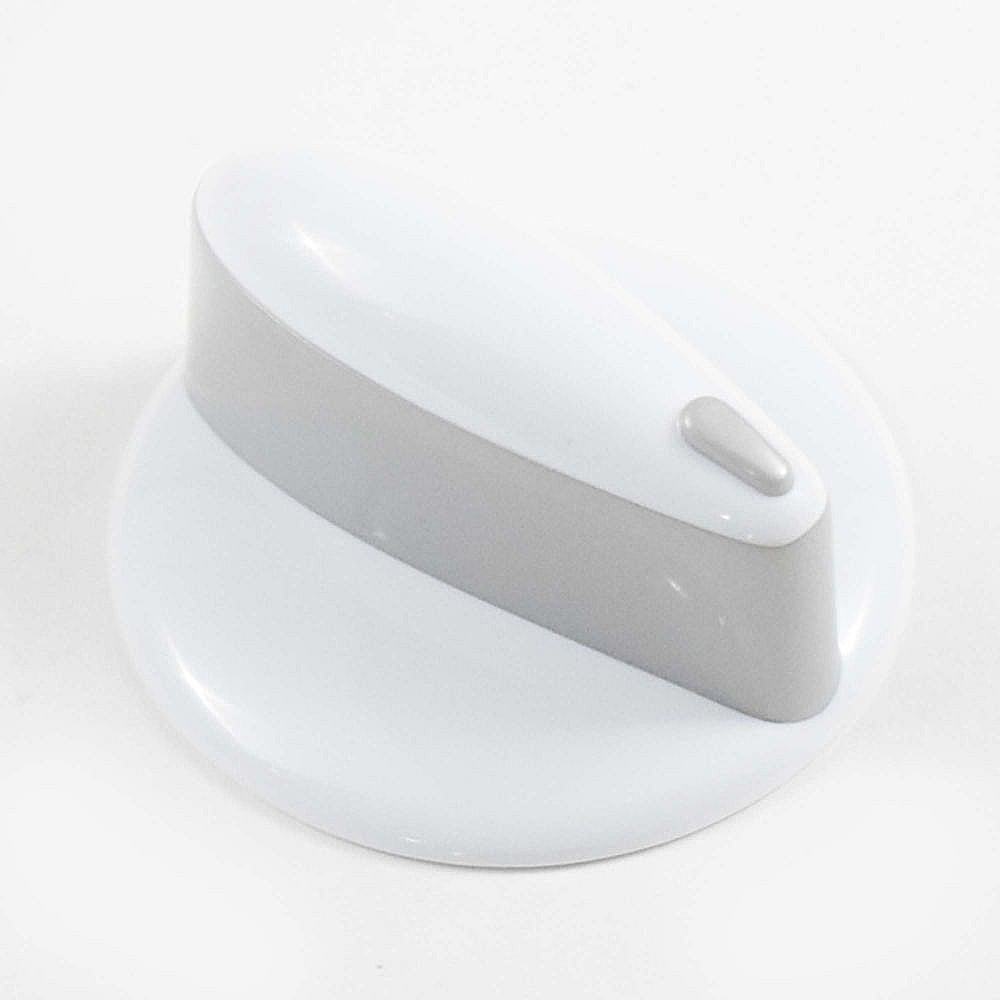 Part #wp74008947, Range Surface Burner Knob (Chrome And White) / 2.00 x 2.00 x 0.87