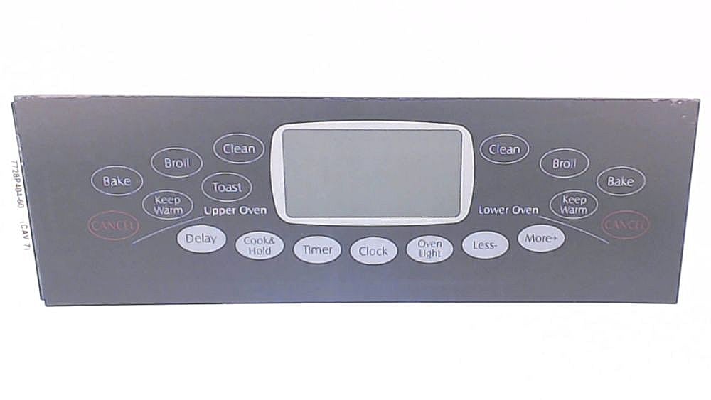 Part #wp74009994, Range Control Panel Overlay / 3.25 x 0.01 x 11.75