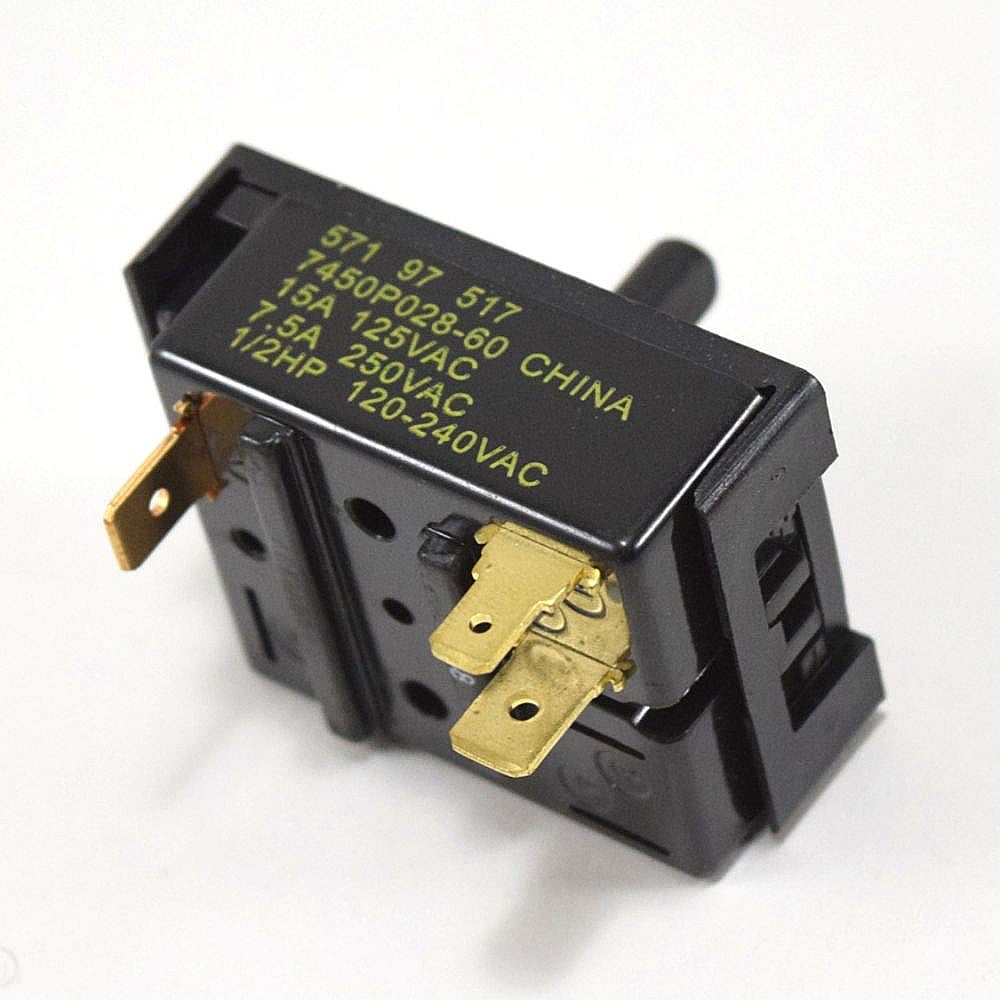 Part #wp74010783, Cooktop Fan Switch / 1.87 x 1.37 x 1.12