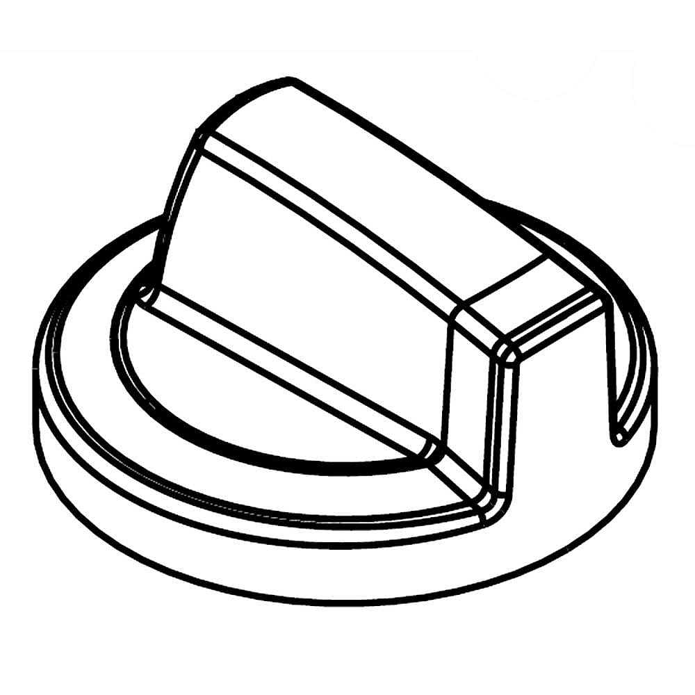 Part #7737P418-60, Range Dual Burner Knob (White) / 2.12 x 2.12 x 1.33