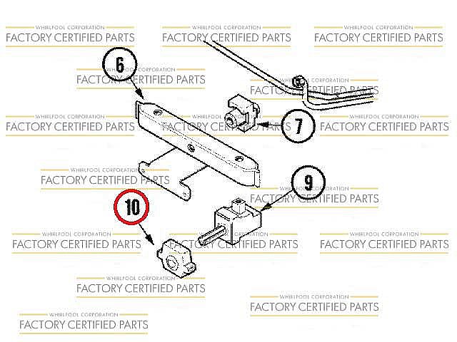 Part #wpy704513, Cooktop Igniter Switch / 1.62 x 1.12 x 0.75