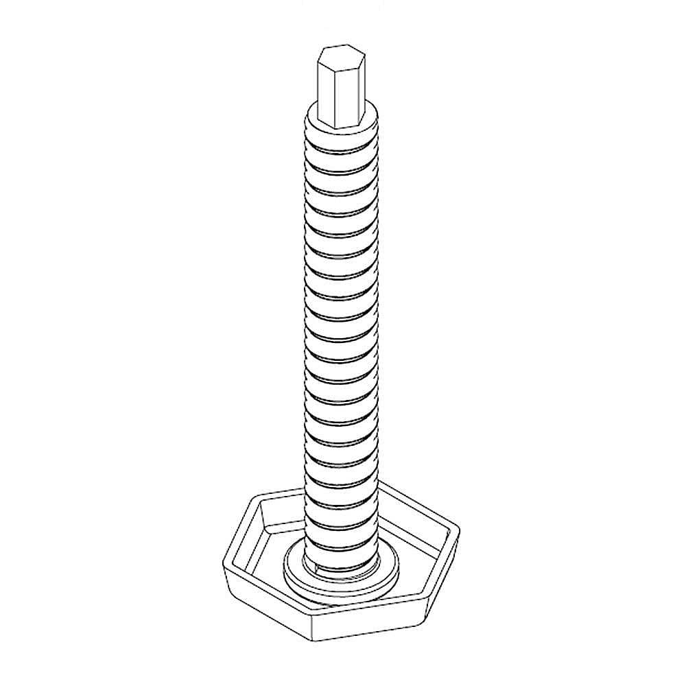 Part #wpw10143258, Dishwasher Leveling Leg / 2.12 x 0.87 x 0.87