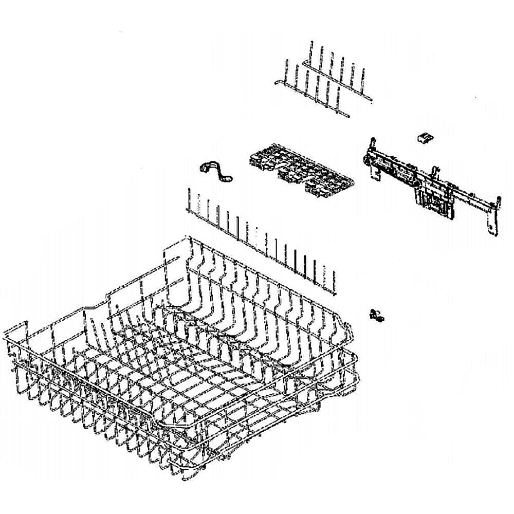 Part #117492560, Dishwasher Dishrack Assembly, Middle / 21.00 x 20.25 x 5.25