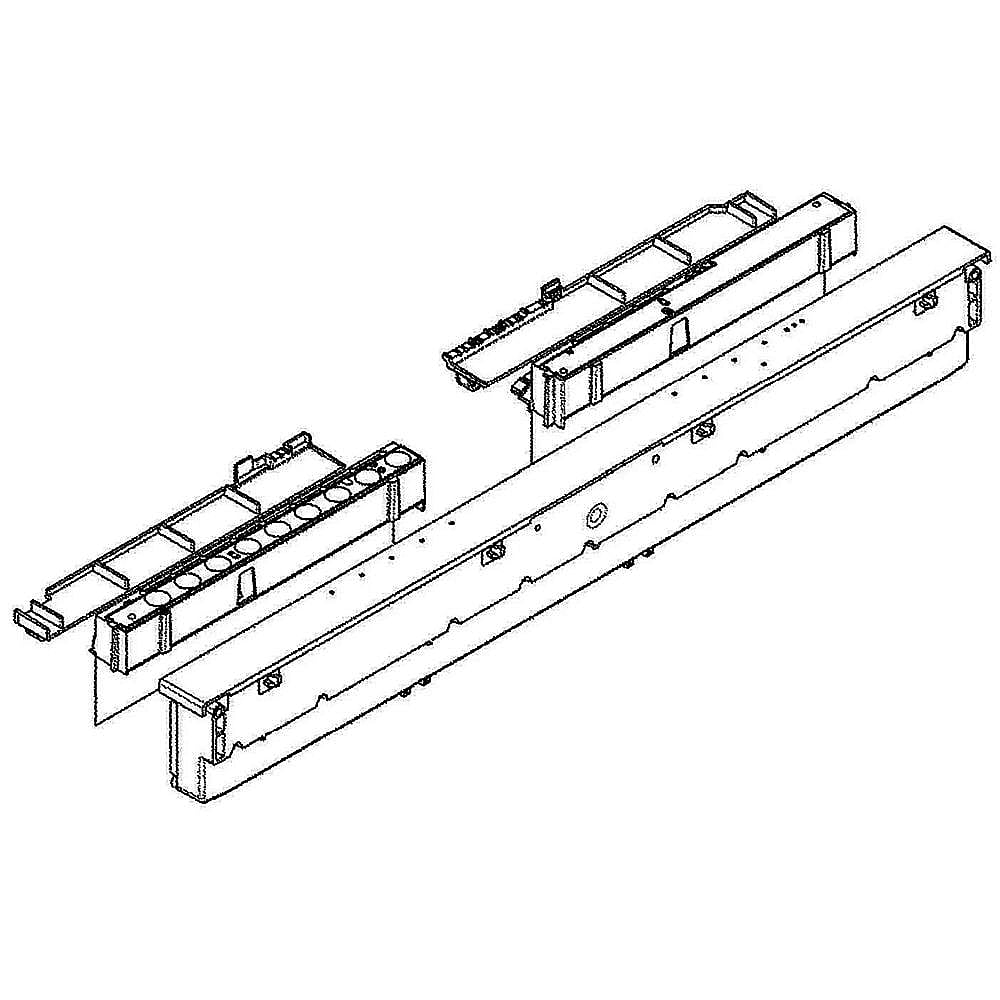 Part #117494851, Dishwasher Control Panel Assembly (Black) (Replaces 117494850) / 23.88 x 3.88 x 1.25