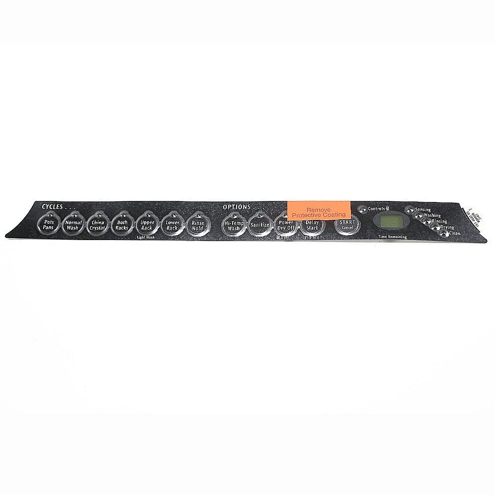 Photo of Dishwasher Control Panel Overlay (Black) from Repair Parts Direct