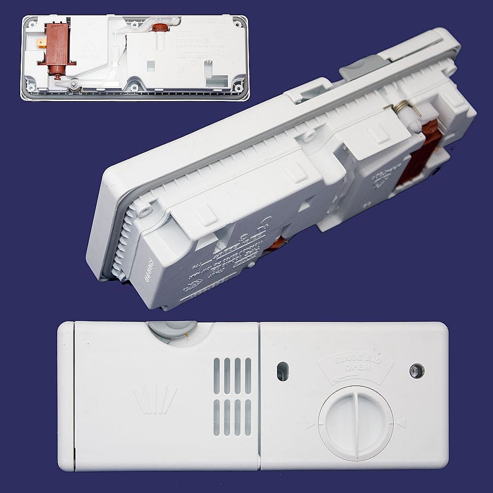 Part #154574401, Dishwasher Detergent Dispenser Assembly (Replaces 154230103, 154230105, 154542101) / 11.80 x 7.70 x 4.50