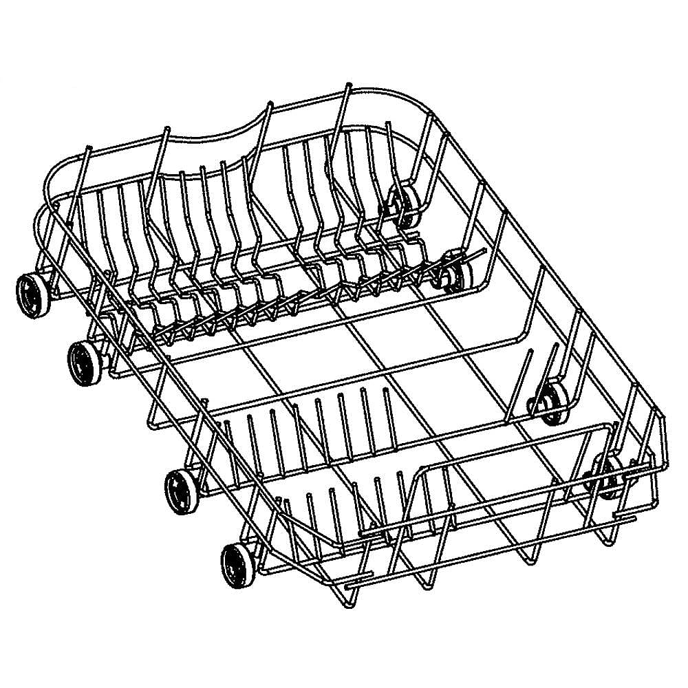 Electrolux Part #5304512896, Dishwasher Dishrack, Lower | 19.40 x 15.10 x 5.10