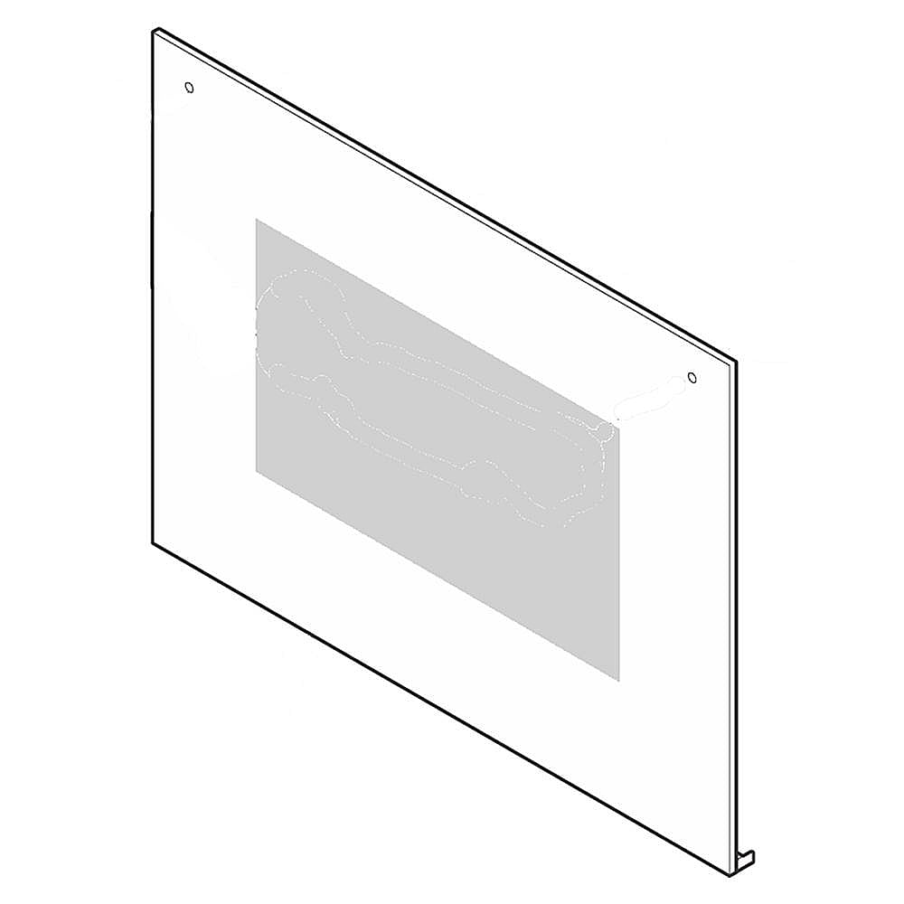 Part #139039576, Wall Oven Lower Door Outer Panel (White) / 35.80 x 30.30 x 6.00