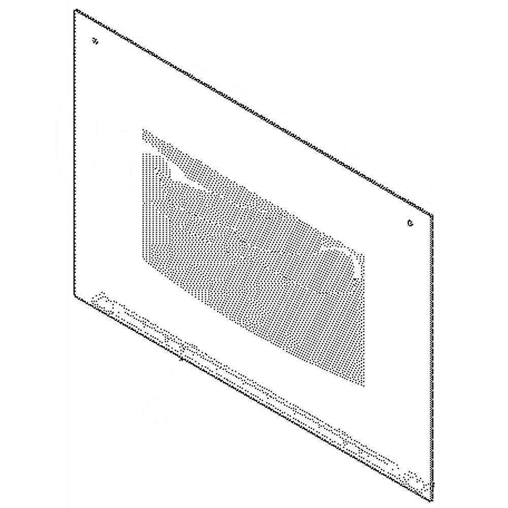 Kenmore Part #139039584, Wall Oven Door Outer Panel Assembly, Lower (Black) | 30.00 x 21.00 x 1.50