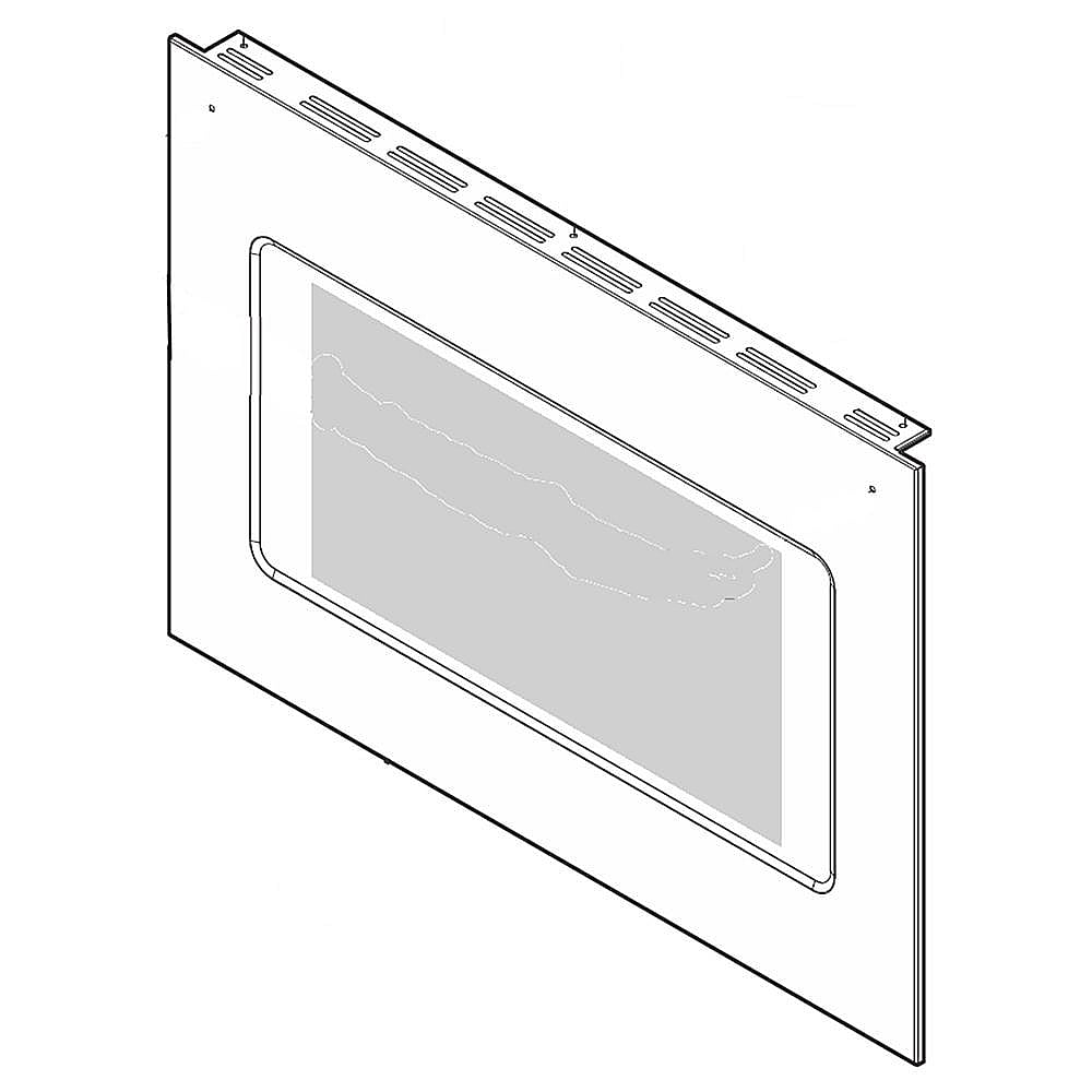 Frigidaire Part #139099646, Range Oven Door Outer Panel Assembly (Black And Stainless) | 35.50 x 30.20 x 6.10