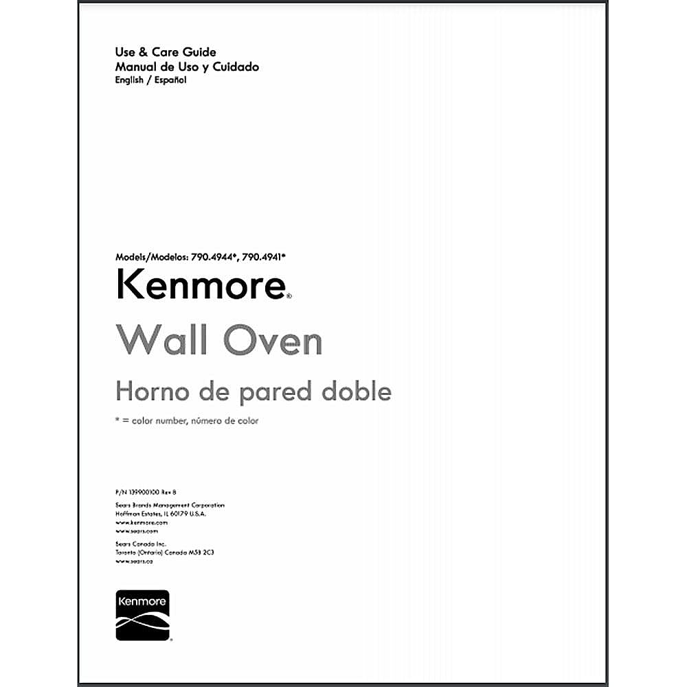 Part #139900100, Oven Use And Care Guide / 15.00 x 11.00 x 0.00
