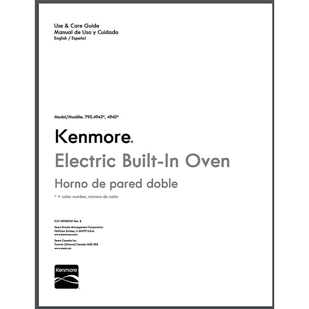 Part #139900101, Wall Oven Owners Manual / 15.00 x 11.00 x 0.00
