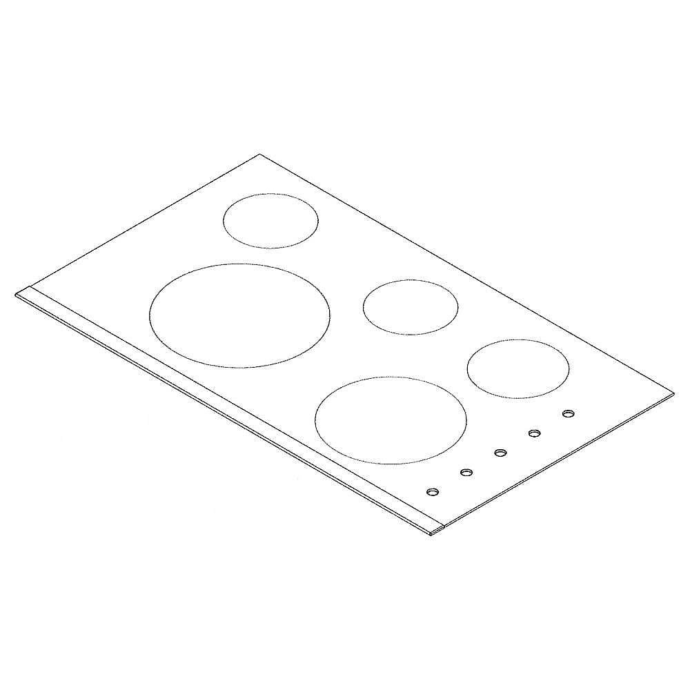 Part #305379347, Cooktop Main Top (White) / 41.00 x 36.25 x 6.00