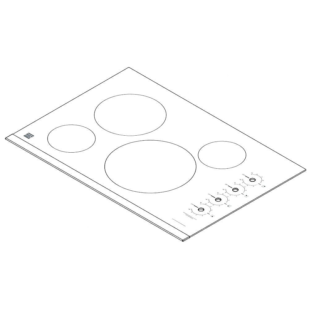 Photo of Part #305638930, Cooktop Main Top (Black) | 36.00 x 30.25 x 6.00 from Repair Parts Direct