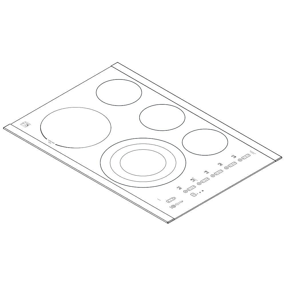 Kenmore Elite Part #305638965, Cooktop Main Top Assembly (Black And Stainless) | 35.70 x 30.30 x 6.00