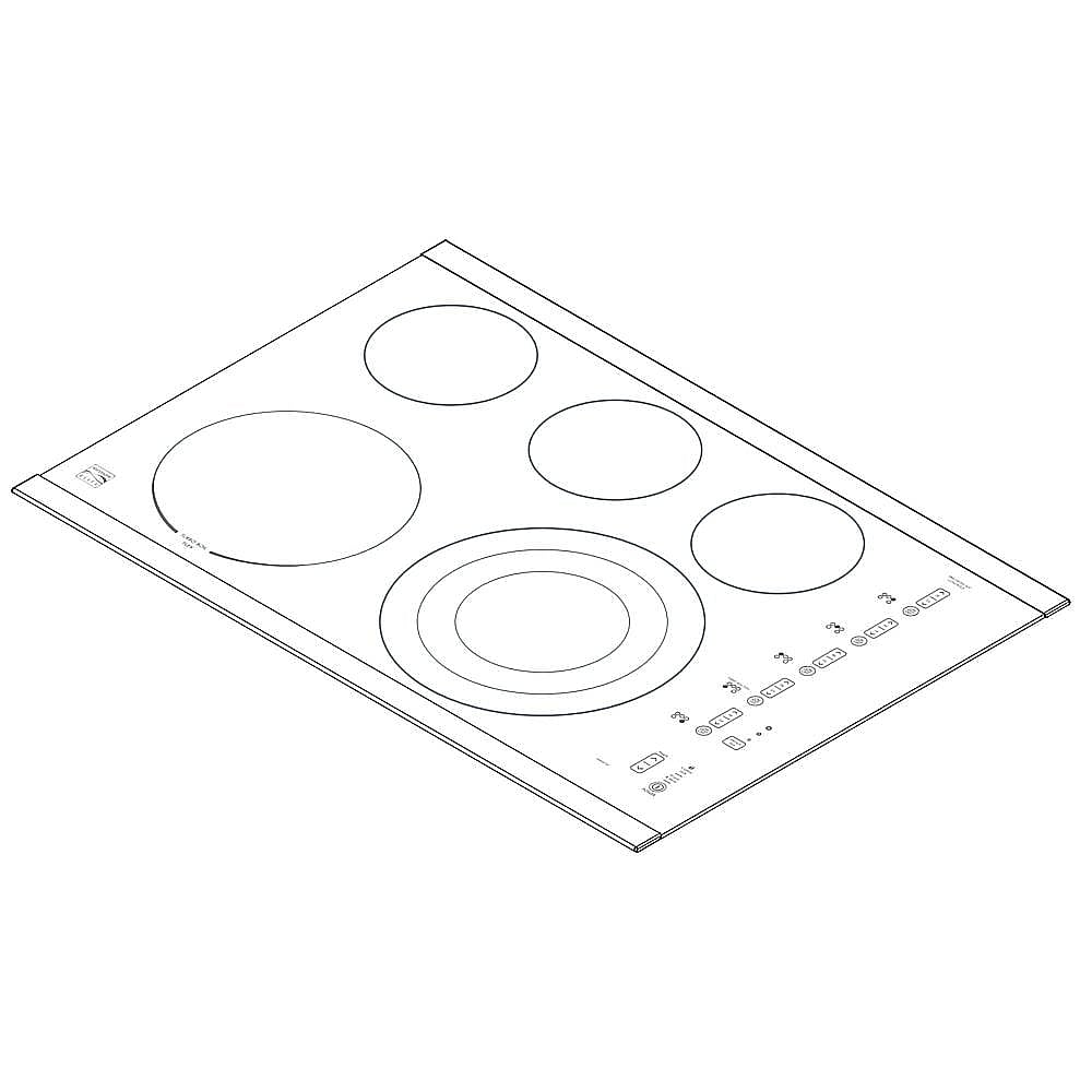 Kenmore Elite Part #305638966, Cooktop Main Top Assembly (Black) | 36.00 x 30.25 x 6.00