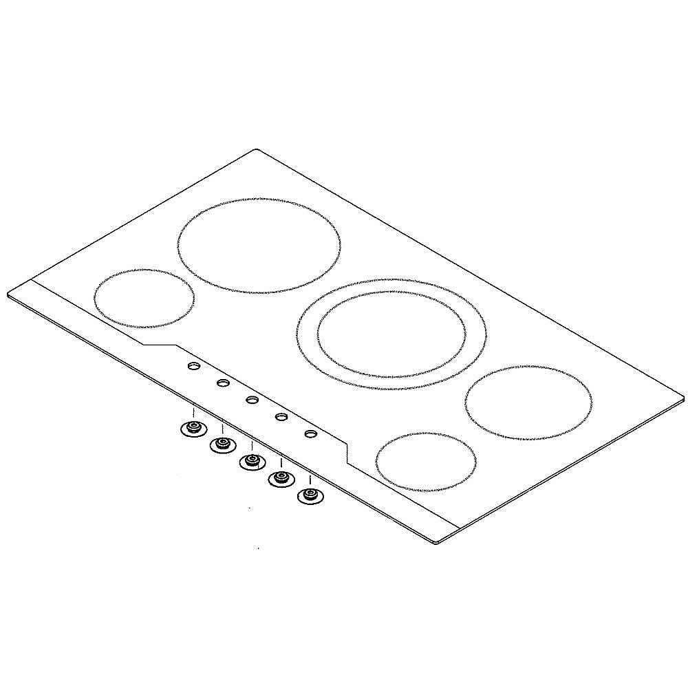 Part #305638979, Cooktop Main Top Assembly (Black) / 40.25 x 26.00 x 6.75