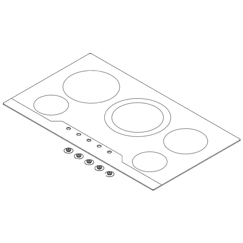Part #305638980, Cooktop Main Top Assembly (Black And Stainless) / 40.50 x 25.00 x 6.50