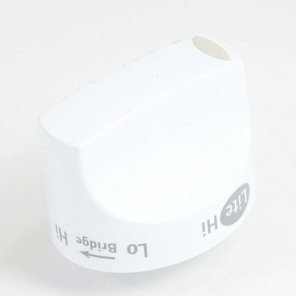 Kenmore Elite Part #316121843, Range Surface Bridge Burner Knob (White) | 1.85 x 1.75 x 1.55