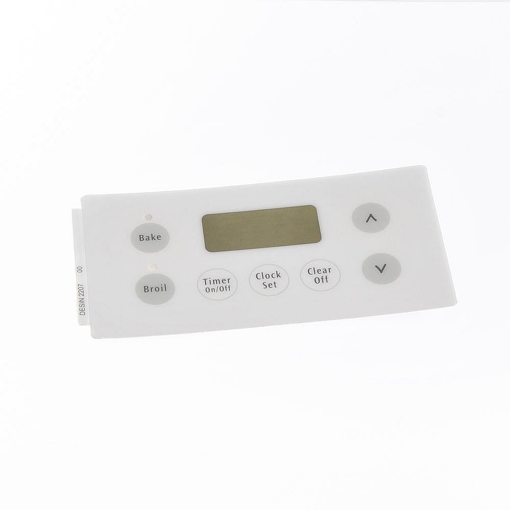 Part #316220728, Range Oven Control Overlay (Replaces 316220700, 316220722) / 7.25 x 6.70 x 0.40