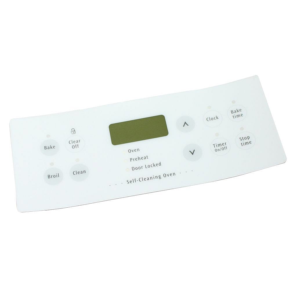 Part #316220804, Range Oven Control Overlay (Replaces 316220817, 316220839, 316220840, 318214505, 318214508) / 9.75 x 9.20 x 0.75