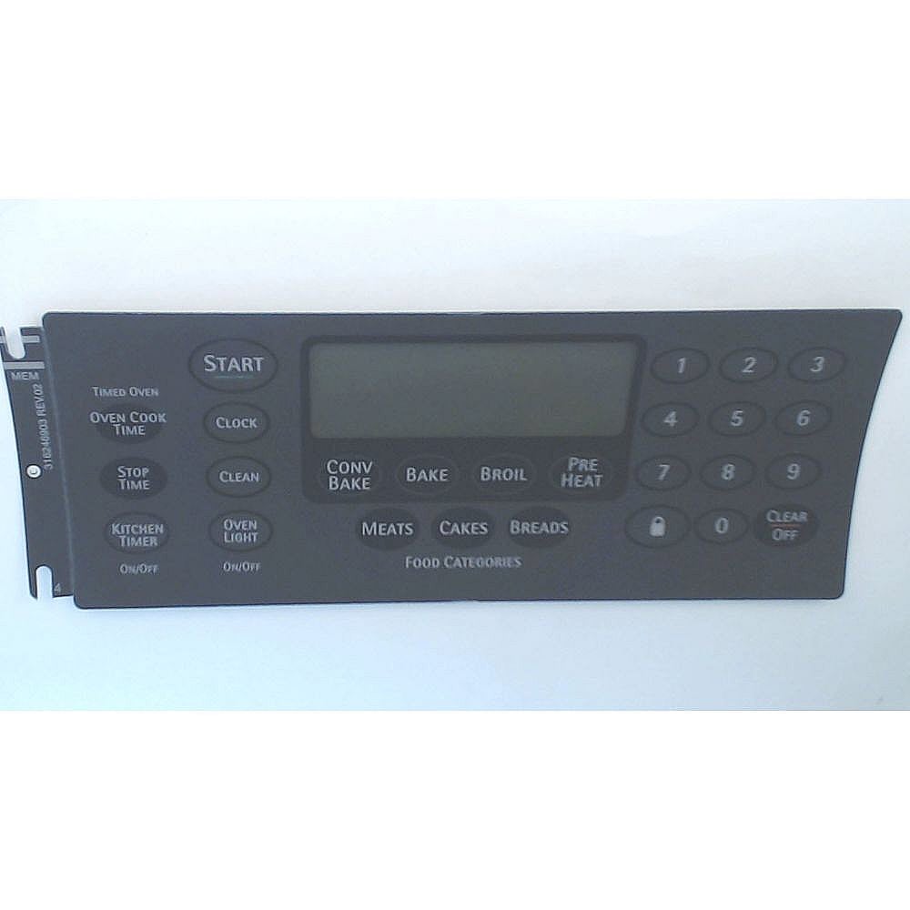 Part #316246903, Range Oven Control Overlay / 10.00 x 6.15 x 0.30