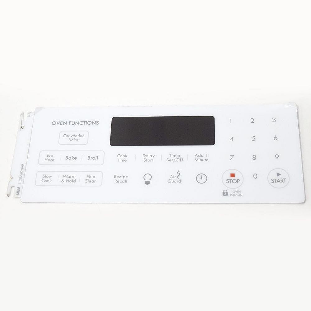 Kenmore Part #316352200, Range Control Overlay | 9.25 x 3.70 x 1.55