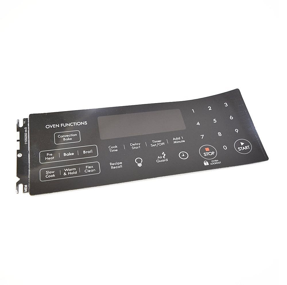 Part #316352202, Range Oven Control Overlay / 9.75 x 3.70 x 0.30