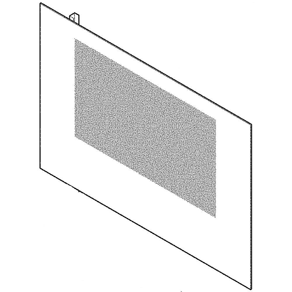 Part #316355501, Range Oven Door Outer Panel And Foil Tape (Black) / 35.60 x 30.30 x 6.10